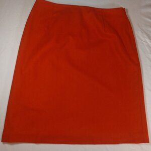 Women's Ann Taylor Red/Orange Wool Blend Midi Skirt Size 8